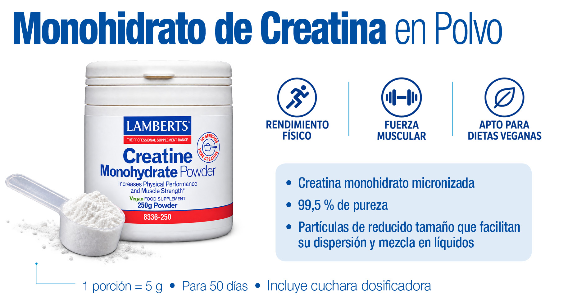 Monohidrato de Creatina en polvo