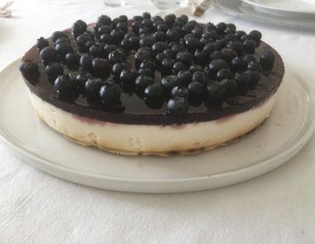 Cheescake vegano con arándanos